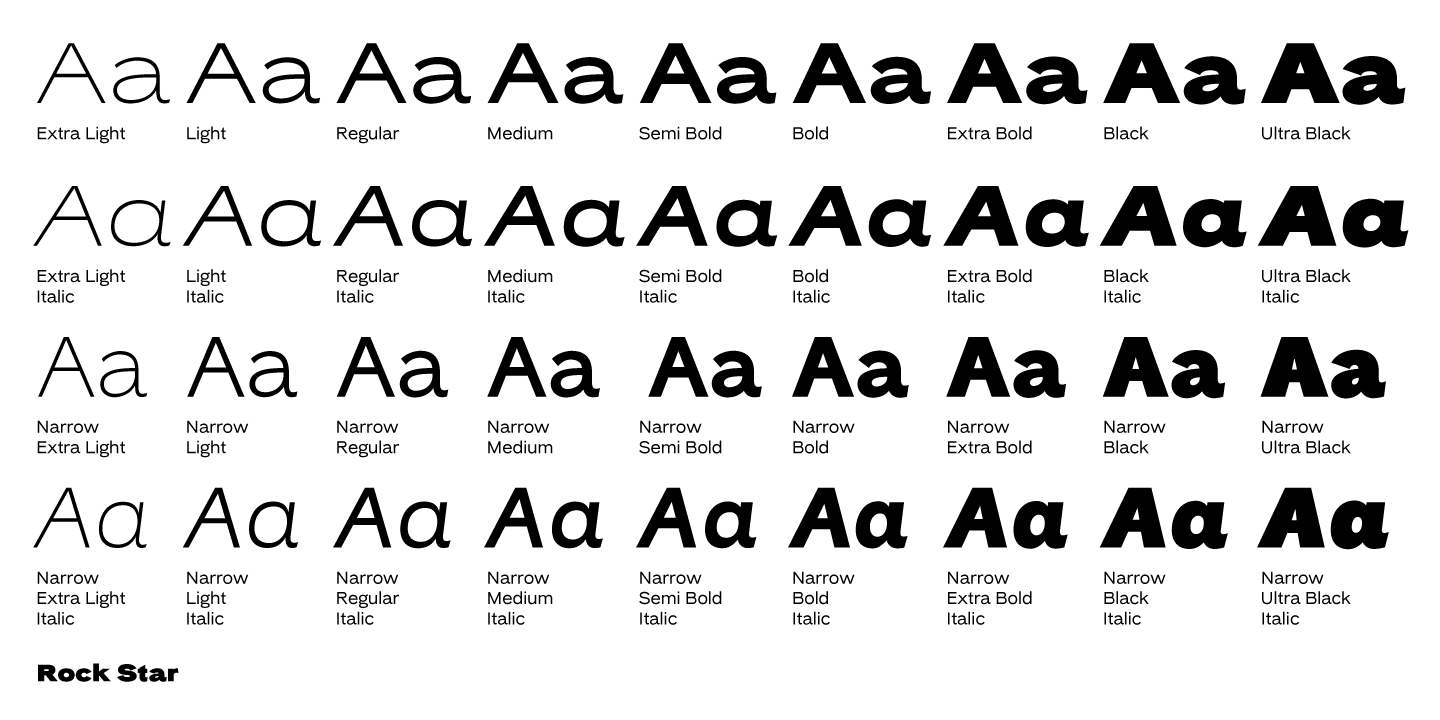 Rock Star Narrow SemiBold Italic Font preview